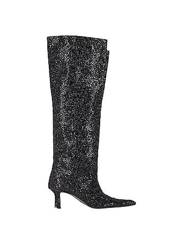 Alexander Wang  Alexander Wang Viola Slouch Knee-High Boots in Black Glitter (view 1)