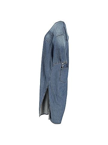 Maison Margiela  Maison Margiela V-Neck Side Slit Midi Dress in Cotton Denim (view 2)