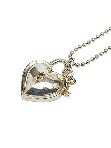 Tiffany Tiffany Heart Lock Necklace in Silver and Gold (SV925) 18K Yellow (18KYG). Women's. TIFFANY & Co. (view 1)