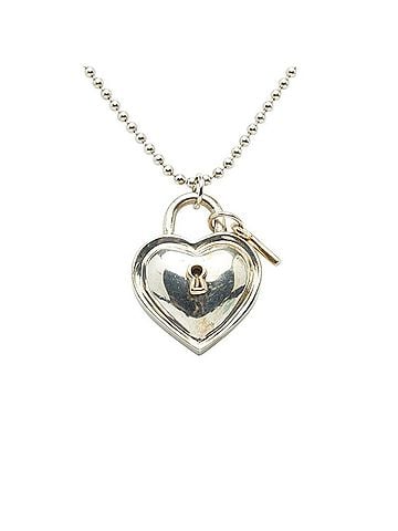 Tiffany Tiffany Heart Lock Necklace in Silver and Gold (SV925) 18K Yellow (18KYG). Women's. TIFFANY & Co. (view 2)