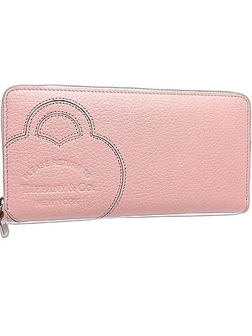 Tiffany TIFFANY & Co. Round Return to Tiffany Long Wallet, Leather, Pink, Women's, 188597 (view 2)