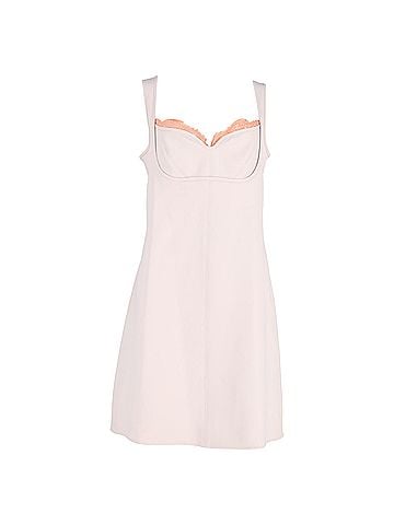 Stella McCartney  Stella Mccartney Lace-Trimmed Mini Dress in Pink Viscose (view 1)