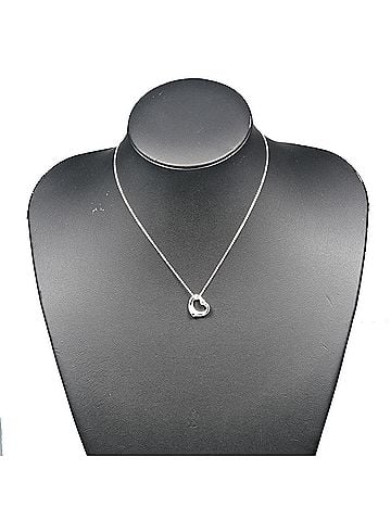 Tiffany Tiffany & Co. Open Heart Necklace, 925 Sterling Silver with Pink Sapphire, Approx. 3.64g, Women's (view 2)