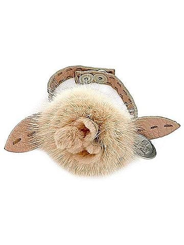 Fendi Fendi bracelet ec-22714 pink Selleria leather fur FENDI fluffy flower motif ladies (view 1)