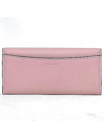Coach Coach Bifold Long Wallet Pink Black Gold 12134 Flap Glove Tan Leather COACH Turnlock Flower Studs Ladies (view 2)