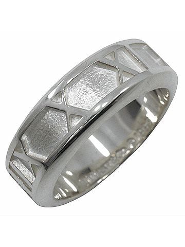 Tiffany Tiffany & Co. Atlas Ring, Sterling Silver, Approx. 5.1g, Women's (view 1)