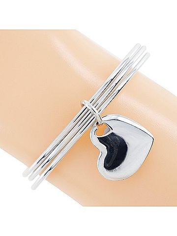 Tiffany Tiffany TIFFANY&Co. Double heart bangle 3 rows 925 silver Made in the USA Approx. 23.6g ladies I211723119 (view 1)
