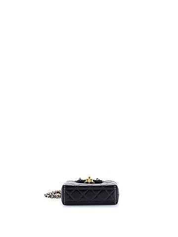Chanel Kelly Top Handle Shopping Bag Quilted Shiny Aged Calfskin Nano (view 2)