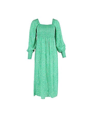 Rixo London Rixo Marianne Shirred Floral-Print Midi Dress in Green Viscose (view 1)