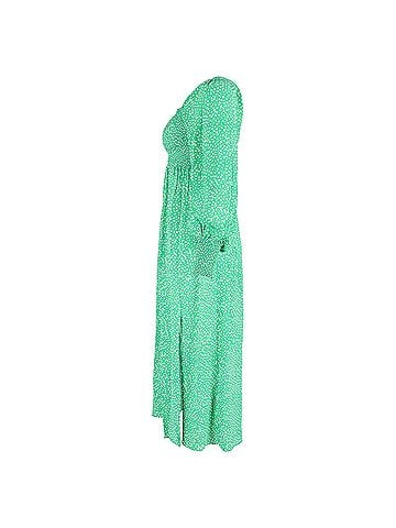 Rixo London Rixo Marianne Shirred Floral-Print Midi Dress in Green Viscose (view 2)