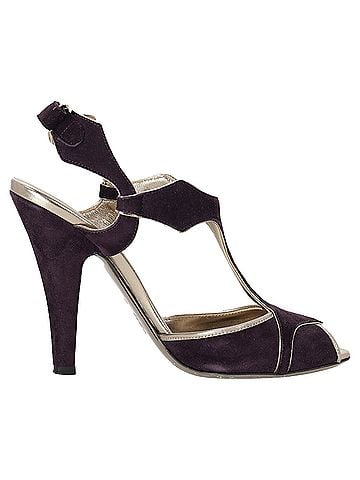 Mario Valentino Valentino Garavani Two Toned Ankle Strap Sandals in Violet Suede (view 1)