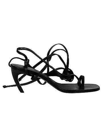 THE ATTICO The Attico Nova 65MM Sandals in Black Leather (view 1)