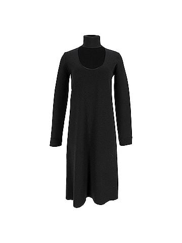 Bottega Veneta Bottega Veneta High-Neck Long Sleeve Midi Dress in Black Viscose (view 1)