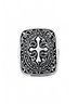 Bali Silver Toned Cross Scroll Rectangle Statement Overlay Ring One size - photo 1