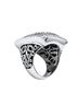 Bali Silver Toned Cross Scroll Rectangle Statement Overlay Ring One size - photo 2