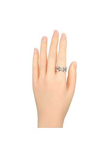 Tiffany Tiffany & Co. Open Atlas Ring, 18K white gold with three diamonds, approximately 6.55g. (view 2)