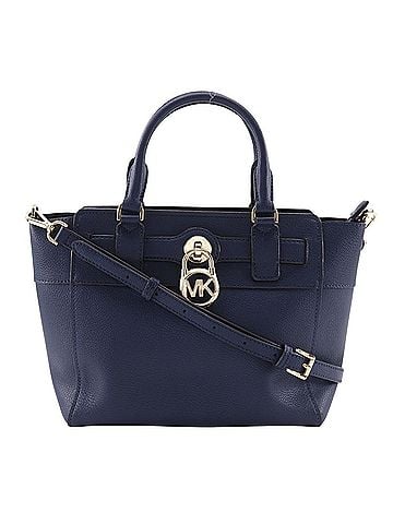 Michael Kors Michael Kors Hamilton Handbag, 2-Way Shoulder Bag, Navy Blue Leather, A5 Size, Zipper, Women's (view 1)
