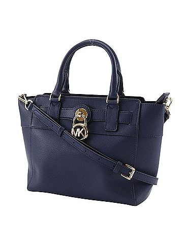 Michael Kors Michael Kors Hamilton Handbag, 2-Way Shoulder Bag, Navy Blue Leather, A5 Size, Zipper, Women's (view 2)