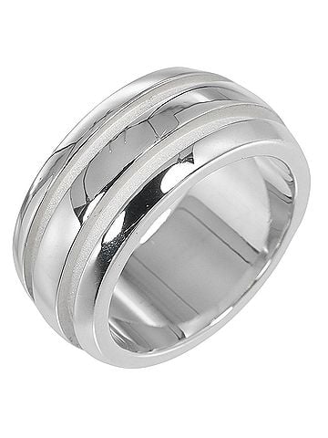 Tiffany Tiffany & Co. Atlas Grooved Double Line Ring, sterling silver, approximately 9.53g, unisex (view 1)