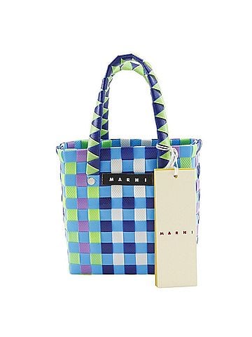 MARNI MARNI Woven Micro Basket Handbag, MW55F, Polypropylene, Blue/Multicolor, Open, Women's (view 1)