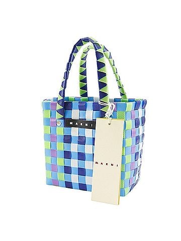 MARNI MARNI Woven Micro Basket Handbag, MW55F, Polypropylene, Blue/Multicolor, Open, Women's (view 2)