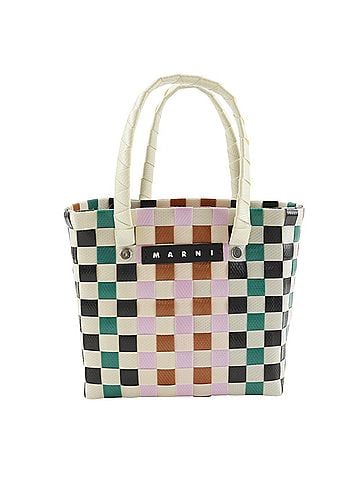 MARNI MARNI Woven Micro Basket Handbag, Polypropylene, White/Multicolor, Open, Women's (view 1)