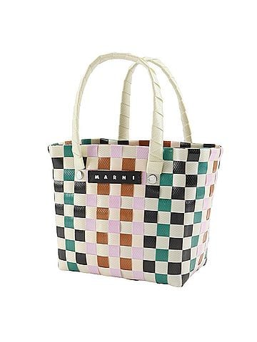 MARNI MARNI Woven Micro Basket Handbag, Polypropylene, White/Multicolor, Open, Women's (view 2)