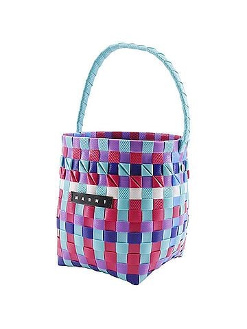 MARNI MARNI Pod Woven Bucket Handbag with One Handle, M00332 M00IW, Polypropylene, Blue/Multicolor, Open, Women's (view 2)
