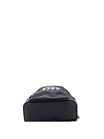 Christian Dior Front Pocket Zip Backpack Embroidered Nylon Medium (view 2)