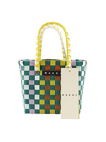 MARNI MARNI Woven Micro Basket Handbag, MW55F, Polypropylene, Green/Multicolor, Open, Women's (view 1)