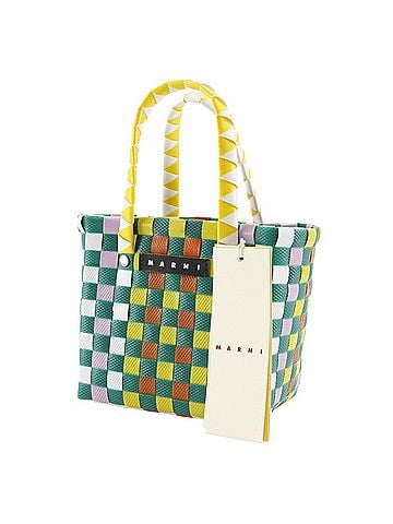 MARNI MARNI Woven Micro Basket Handbag, MW55F, Polypropylene, Green/Multicolor, Open, Women's (view 2)