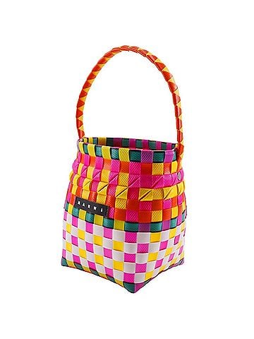 MARNI MARNI Pod Woven Bucket Handbag with One Handle, M00332 M00IW, Polypropylene, Orange/Multicolor, Open, Women's (view 2)