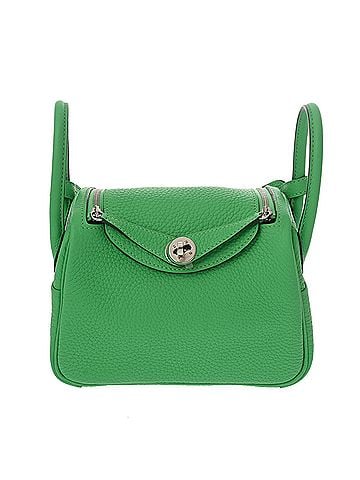 Hermès HERMES Lindy Mini Vert Comic Palladium Hardware B Stamp (circa 2023) Women's Taurillon Clemence Leather 2-Way Bag Like New Pre-owned Ginzo (view 2)