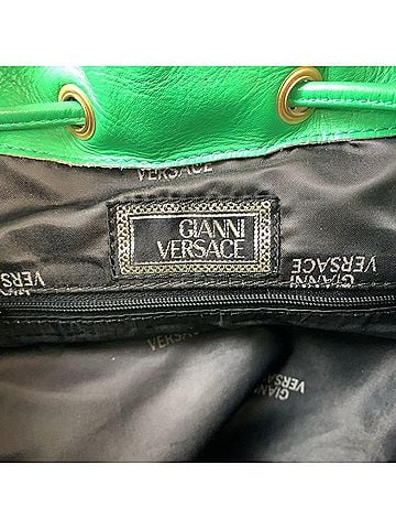 Versace Green Multi-Color Canvas Backpack (view 2)