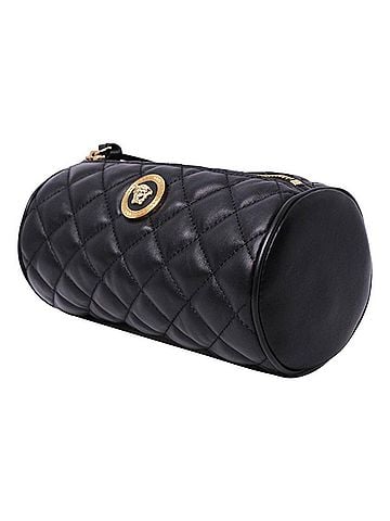 Versace Women's Leather Medusa Quilted Cosmetic Pouch Bag (view 2)