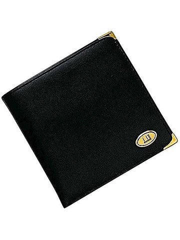 Dunhill Dunhill bifold wallet ec-24424, black Oxford leather with plated hardware. Genuine men's calf wallet. (view 1)
