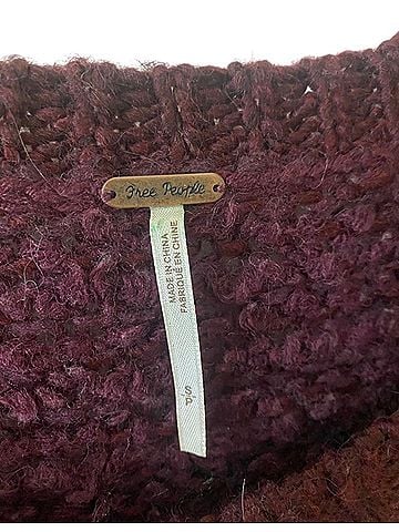 Free People Steiped Maroon Boho Chunky Knit Sweater Pullover Sweater (view 2)
