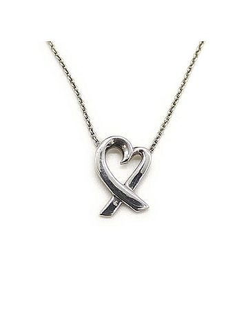 Tiffany TIFFANY & Co. Tiffany Paloma Picasso Loving Heart Necklace Silver 925 Azuki Chain (view 1)