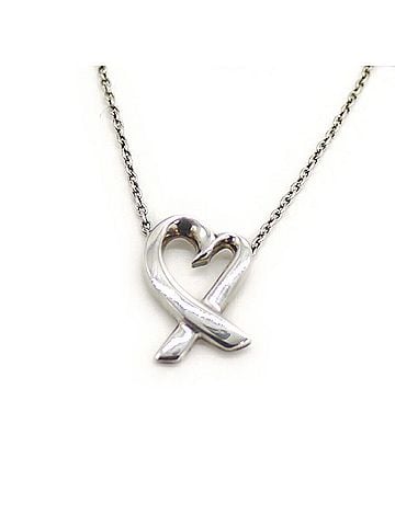 Tiffany TIFFANY & Co. Tiffany Paloma Picasso Loving Heart Necklace Silver 925 Azuki Chain (view 1)