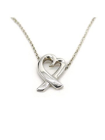 Tiffany TIFFANY & Co. Tiffany Paloma Picasso Loving Heart Necklace Silver 925 Azuki Chain (view 1)