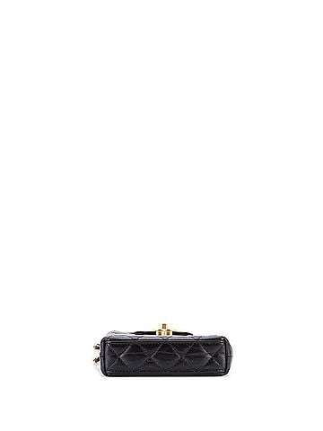 Chanel Kelly Top Handle Shopping Bag Quilted Shiny Aged Calfskin Nano (view 2)