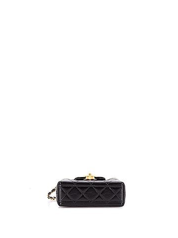 Chanel Kelly Top Handle Shopping Bag Quilted Shiny Aged Calfskin Nano (view 2)