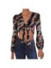Diane von Furstenberg Floral Black Multi Color Long Sleeve Blouse Size 2 - photo 1