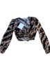 Diane von Furstenberg Floral Black Multi Color Long Sleeve Blouse Size 2 - photo 3
