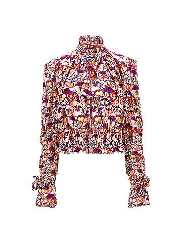 Paco Rabanne  Paco Rabanne Printed Turtleneck Blouse in Multicolor Viscose (view 1)