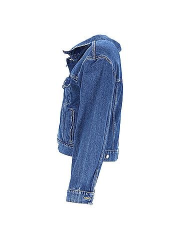 Balenciaga  Balenciaga Buttoned Cropped Jacket in Blue Cotton Denim (view 2)