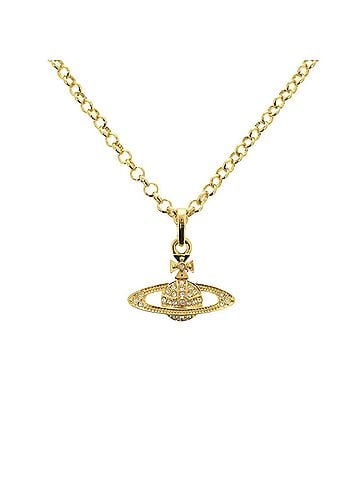 Vivienne Westwood Like new Vivienne Westwood Orb Rhinestone/Metal Gold Necklace 1960 (view 1)