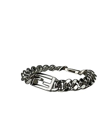Fendi FENDI FF Baguette Link Chain Bracelet in Silver Metal for Men and Women (view 1)