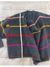 Escada 100% Wool Stripes Gray Multi Color Cardigan Size 42 - photo 7