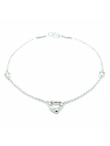 Tiffany TIFFANY & Co. Tiffany By the Yard Heart Bracelet with 2 Diamonds, Elsa Peretti, SV925, Women's, 294513 (view 1)